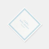 Blauw Gingham Baby Shower Servet (Hoek)