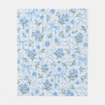 Blauw Gingham Bloemslingers en Madeliefjes Patroon