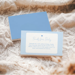 Blauw Gingham Boho Jongen Baby Shower Boeken voor Informatiekaartje