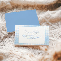 Blauw Gingham Boho Jongens Baby Shower Luier Raffl
