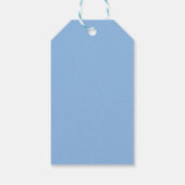 Blauw Gingham Boho Waterverf Jongens Baby Shower Cadeaulabel (Achterkant)