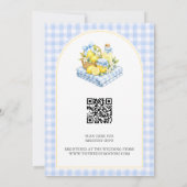 Blauw Gingham Boog Citroen Picknick Bruidsuitnodig Kaart (Achterkant)