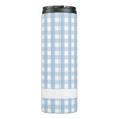 Blauw Gingham Bruine Aardappel Custom Thermobeker Thermosbeker (Achterkant)