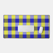 Blauw Gingham Check ontwerp Bureaumat (Keyboard & Muis)