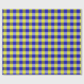 Blauw Gingham Check ontwerp Cadeaupapier (Vlak)