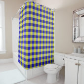 Blauw Gingham Check ontwerp Douchegordijn (In situ)