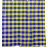 Blauw Gingham Check ontwerp Douchegordijn (Voorkant)