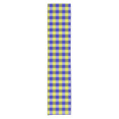 Blauw Gingham Check ontwerp Korte Tafelloper (Voorkant)