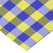 Blauw Gingham Check ontwerp Korte Tafelloper (Hoek)