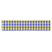 Blauw Gingham Check ontwerp Korte Tafelloper (Horizontaal)