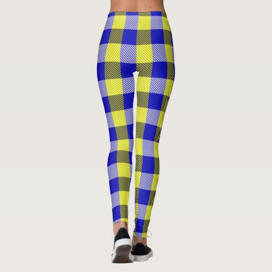 Blauw Gingham Check ontwerp Leggings (Achterkant)