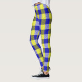 Blauw Gingham Check ontwerp Leggings (Links)