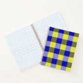 Blauw Gingham Check ontwerp Notitieboek (Binnen)