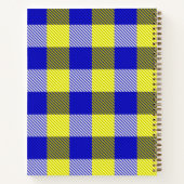 Blauw Gingham Check ontwerp Notitieboek (Achterkant)