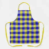 Blauw Gingham Check ontwerp Schort (Voorkant)