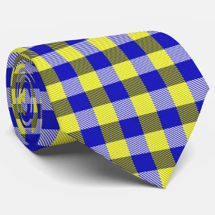 Blauw Gingham Check ontwerp Stropdas