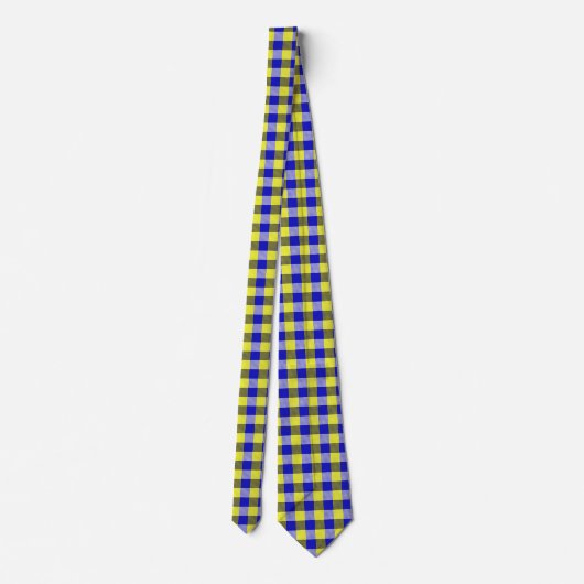 Blauw Gingham Check ontwerp Stropdas (Achterkant)