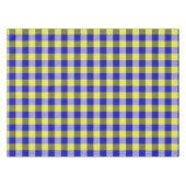 Blauw Gingham Check ontwerp Tafelkleed (Voorkant (Horizontaal))