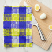 Blauw Gingham Check ontwerp Theedoek (Quarter Fold)