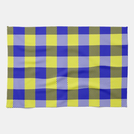 Blauw Gingham Check ontwerp Theedoek (Horizontaal)