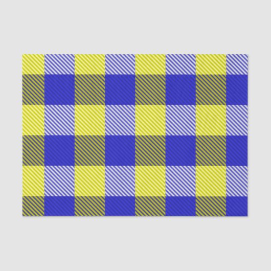 Blauw Gingham Check ontwerp Tissuepapier (Voorkant)