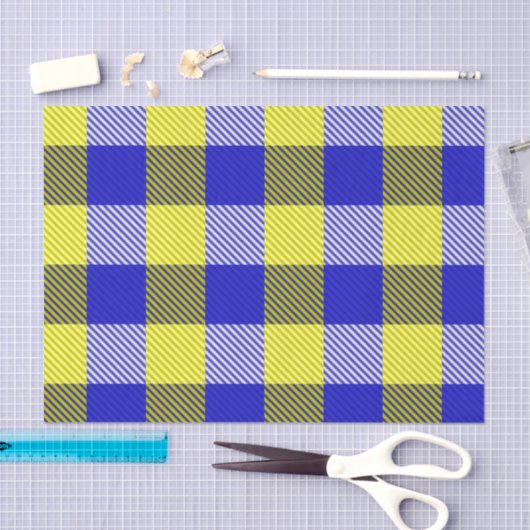 Blauw Gingham Check ontwerp Tissuepapier (Craft)