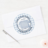 Blauw Gingham Clean Linen Handmade Candle Label (Envelop)
