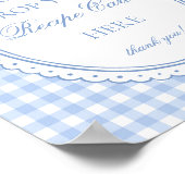 Blauw Gingham Coquette Lint Deel een Recept Poster (Hoek)