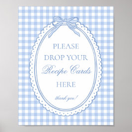 Blauw Gingham Coquette Lint Deel een Recept Poster