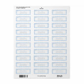 Blauw Gingham Coquette Lint Retouradressticker Etiket (Full Sheet)
