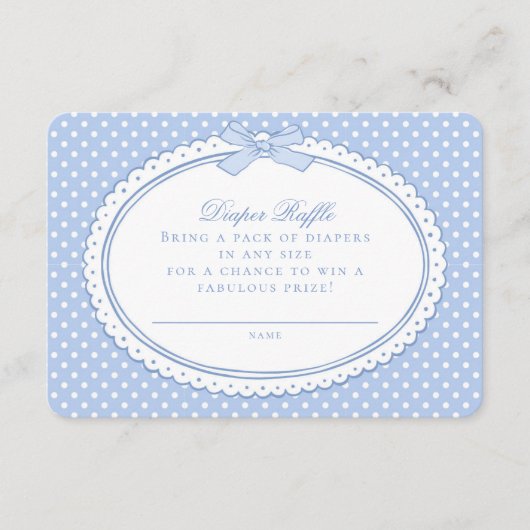 Blauw Gingham Coquette Luierspelletje Informatiekaartje (Voorkant)