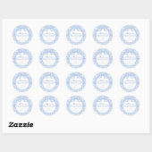 Blauw Gingham Coquette Strik Doop Envelope Zegel (Vel)