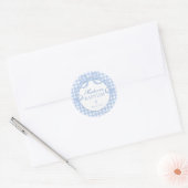 Blauw Gingham Coquette Strik Doop Envelope Zegel (Envelop)