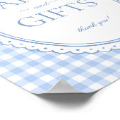 Blauw Gingham Coquette Strik Kaart & Cadeaus Bord Poster (Hoek)