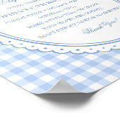 Blauw Gingham Coquette Strik Tijdscapsule Spel Poster (Hoek)