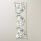 Blauw Gingham Cottage Kip Lichaamskussen (Voorkant Verticaal)
