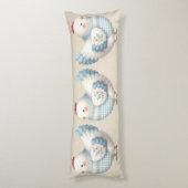Blauw Gingham Cottage Kip Lichaamskussen (Achterkant (Verticaal))