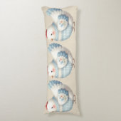 Blauw Gingham Cottage Kip Lichaamskussen (Voorkant Verticaal)