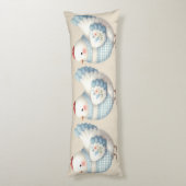 Blauw Gingham Cottage Kip Lichaamskussen (Achterkant (Verticaal))