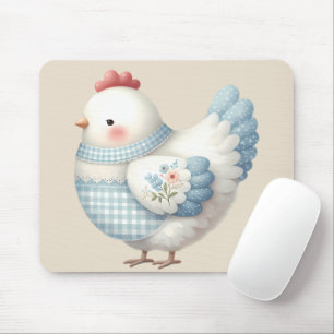 Blauw Gingham Cottage Kip Muismat