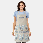 Blauw Gingham Cottage Kip Schort (Gedragen)