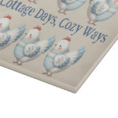 Blauw Gingham Cottage Kip Snijplank (Hoek)