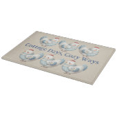 Blauw Gingham Cottage Kip Snijplank (Hoek)