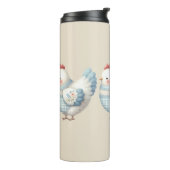 Blauw Gingham Cottage Kip Thermosbeker (Gedraaid links)
