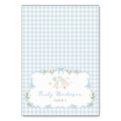 Blauw Gingham Dwaze Gans Tafelplaatskaarten Kaart (Voorkant)