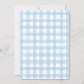 Blauw Gingham Eén Gouden Jaar 1e Verjaardag Puppy Kaart (Achterkant)