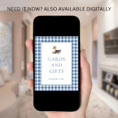 Blauw Gingham Eend Kaarten Cadeaus Baby Borrel Tek Poster
