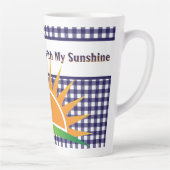 Blauw Gingham En Zonneschijn Latte Mok (Rechts)