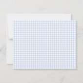 Blauw Gingham Gans Kraam Kaart (Achterkant)