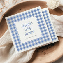 Blauw Gingham Geruit Landelijke Jongens Baby Borre